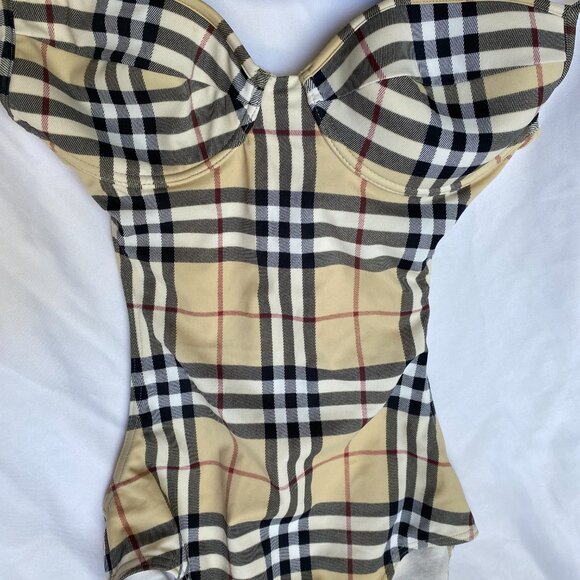 BURBBERRY ONE PIECE CHECK PLAID SWIM SUIT - Picture 9 of 10